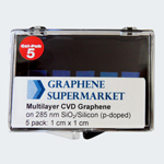 Multilayer Graphene on 285 nm Silicon Dioxide Wafer: 5 pack